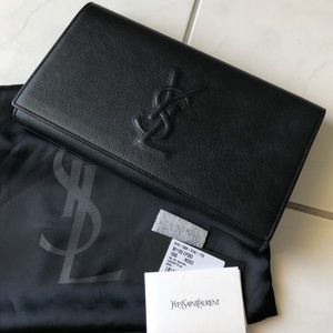 YSL Chevrette Belle de Jour Black Clutch